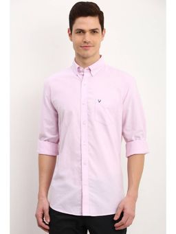 Allen Solly - Mens Pink Slim Fit Solid Full Sleeves Casual Shirts