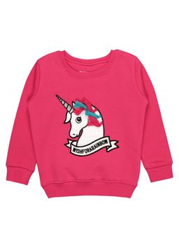 Bodycare - Girls Crew Neck Full Sleeves Sweatshirt-Fuchsia