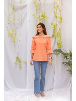 Kohsh - Pastel Peach Off Shoulder Top