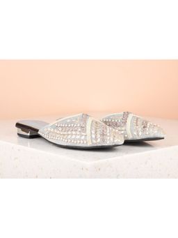 Inc.5 - Embroidered Gunmetal Mules