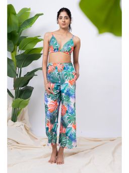 AOBA - Womens Green Tropicana Beachwear Co-Ord (Set of 2)
