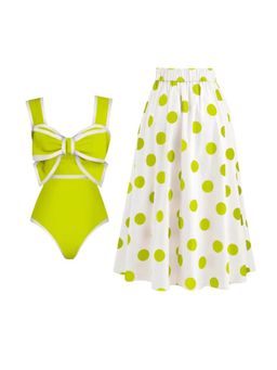 FancyPants - Green Blake Swimwear Top with Skirt (Set of 2)