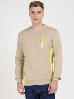 Guess - Beige Solid Sweatshirt