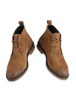 EZOK - Men Leather Lace up Snuff Tan Chukka Boots