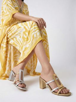 Chaal Chalan - Women Multi-Color Glimmer Block Heels