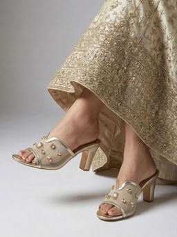 Chaal Chalan - Women Gold Ivy Block Heels