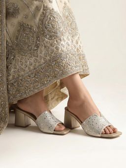 Chaal Chalan - Women Silver Flore Block Heels