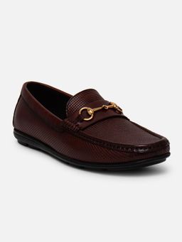 EZOK - LS-4 Men Maroon Genuine Leather Loafers
