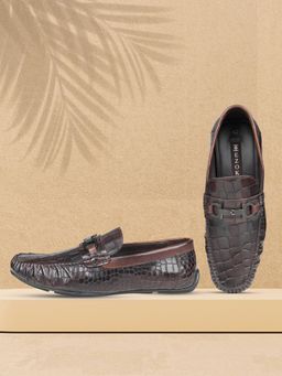 EZOK - LS-5 Men Dark Brown Genuine Leather Loafers