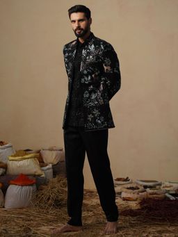 KALPRAAG - Prabal Black Jodhpuri Jacket with Shirt and Trouser