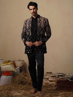 KALPRAAG - Utsav Black Jodhpuri Jacket with Shirt and Trouser