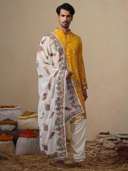 KALPRAAG - Yellow Vyom Haldi Kurta with Patiala and Dupatta