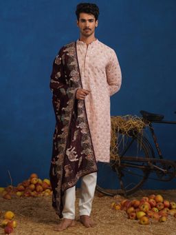 KALPRAAG - Zafar Pink Kurta With Pant And Dupatta