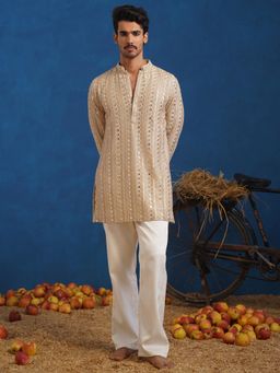 KALPRAAG - Aaina Beige Short Kurta With Pant
