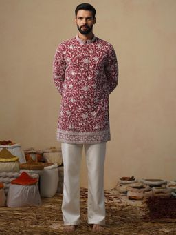 KALPRAAG - Gulbahar Maroon Short Kurta with Pant