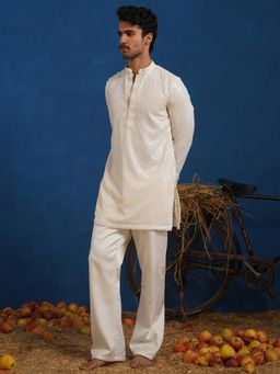 KALPRAAG - Samarth Ivory Short Kurta With Pant