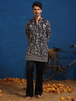 KALPRAAG - Omkar Blue Short Kurta With Pant