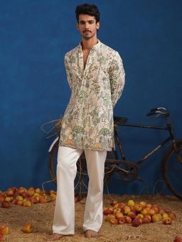 KALPRAAG - Parind Ivory Short Kurta With Pant