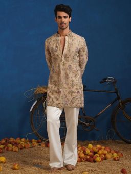 KALPRAAG - Rehaan Beige Short Kurta With Pant