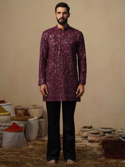 KALPRAAG - Sitaara Wine Short Kurta with Pant