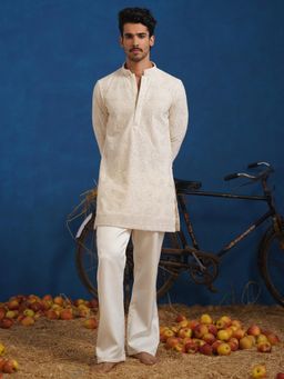 KALPRAAG - Uday Ivory Short Kurta With Pant