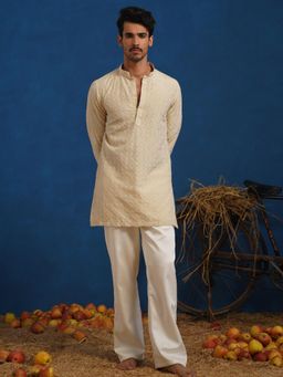 KALPRAAG - Udayan Beige Short Kurta With Pant