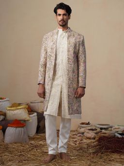 KALPRAAG - Brown Heern Chiku Sherwani With Kurta And Pant
