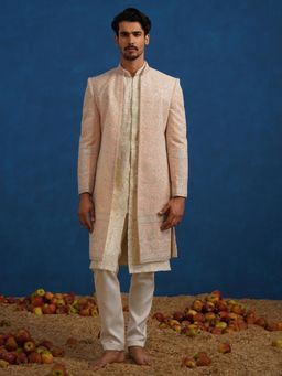 KALPRAAG - Kamal Cut dana Pink Sherwani With Kurta And Pant
