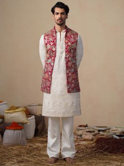 KALPRAAG - Prabhat Hot Pink Kurta with Nehru Jacket and Pant