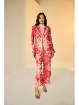 BETRUE - Bukhara Velvet Jacket And Pants Set With Bustier (Set of 3)