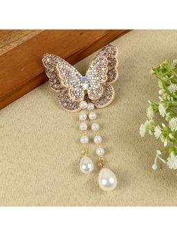 Asthetika Kids - Girls Gold Butterfly Beaded Tassel Hair Clip (3-12 Years)