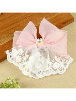 Asthetika Kids - Girls Pink Floral Charm Bow Hair Clip (3-12 Years)