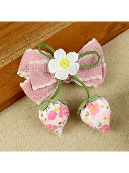 Asthetika Kids - Girls Pink Bow Tassels Hair Clip (3-12 Years)