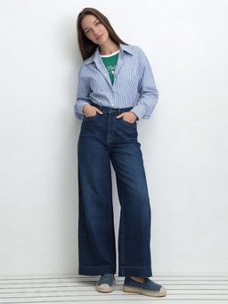 U.S. POLO ASSN. - Blue High Rise Wide Leg Fit Jeans