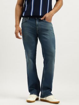 United Colors of Benetton - Mens Blue Solid Boot Leg Fit Jeans