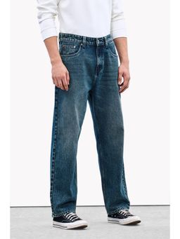 Snitch - Mens Blue Washed Relaxed Casual Jeans