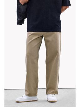 Snitch - Mens Beige Washed Relaxed Casual Jeans