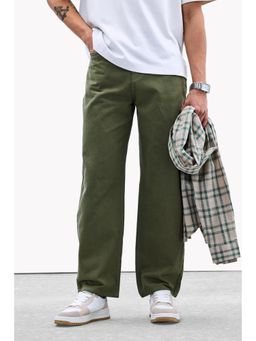 Snitch - Mens Olive Washed Relaxed Casual Jeans