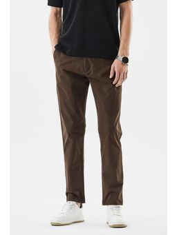 Snitch - Mens Brown Solid Slim Casual Chinos