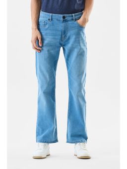 Snitch - Mens Light Blue Washed Bootcut Casual Jeans