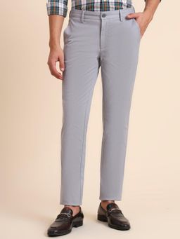 JadeBlue - Slim Fit Blue Cotton Stretch Casual Trouser