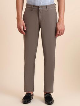 JadeBlue - Slim Fit Solid Olive Cotton Stretch Casual Trouser