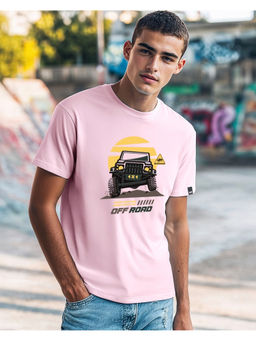 Bewakoof - Men's Pink 4x4 Off Road Graphic Printed T-shirt