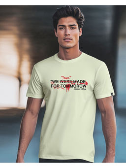 Bewakoof - Men's Fog Green The Future Typography T-shirt