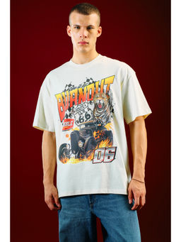 Bonkers Corner - Rev It Up Oversized White T-shirt For Men