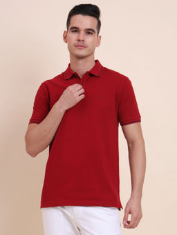 Greenfibre - Red Slim Fit Polo T-Shirt