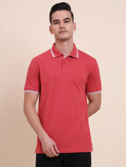 Greenfibre - Red Solid Slim Polo T-Shirt
