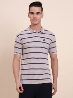Greenfibre - Pink And Black Striped Polo T-shirt