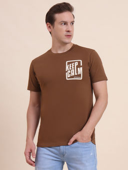 JadeBlue - Dark Brown Typography T-shirt