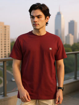 Club York - Maroon Round Neck T-shirt